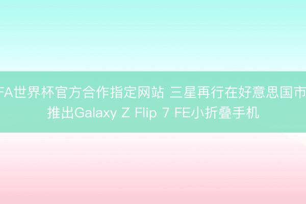 FIFA世界杯官方合作指定网站 三星再行在好意思国市集推出Galaxy Z Flip 7 FE小折叠手机