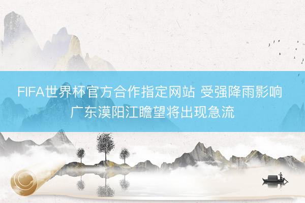 FIFA世界杯官方合作指定网站 受强降雨影响 广东漠阳江瞻望将出现急流