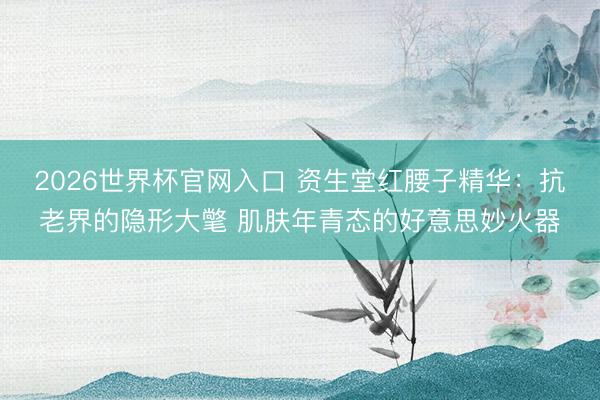 2026世界杯官网入口 资生堂红腰子精华：抗老界的隐形大氅 肌肤年青态的好意思妙火器