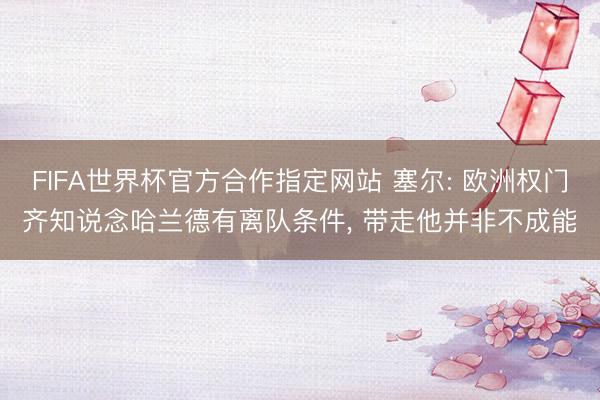 FIFA世界杯官方合作指定网站 塞尔: 欧洲权门齐知说念哈兰德有离队条件， 带走他并非不成能
