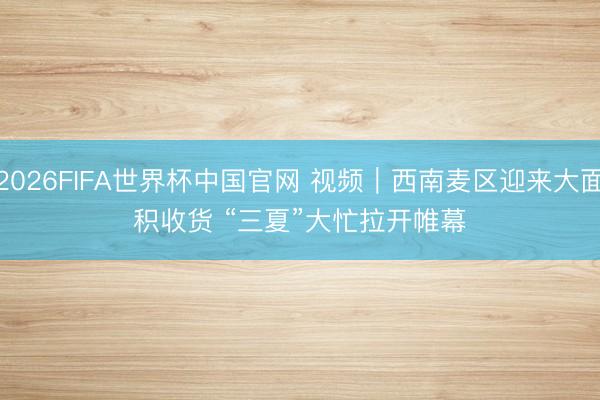 2026FIFA世界杯中国官网 视频|西南麦区迎来大面积收货 “三夏”大忙拉开帷幕
