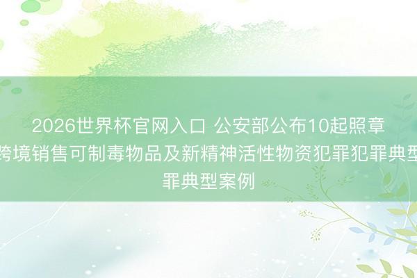 2026世界杯官网入口 公安部公布10起照章打击跨境销售可制毒物品及新精神活性物资犯罪犯罪典型案例